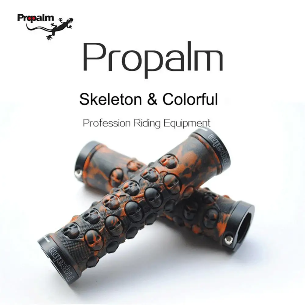 NEW Propalm Skull Bicycle Grips, Mountain Road Bike Handle Bar Grips, Anti-Slip Comfortable Rubber Bike Handlebars HY-702EP