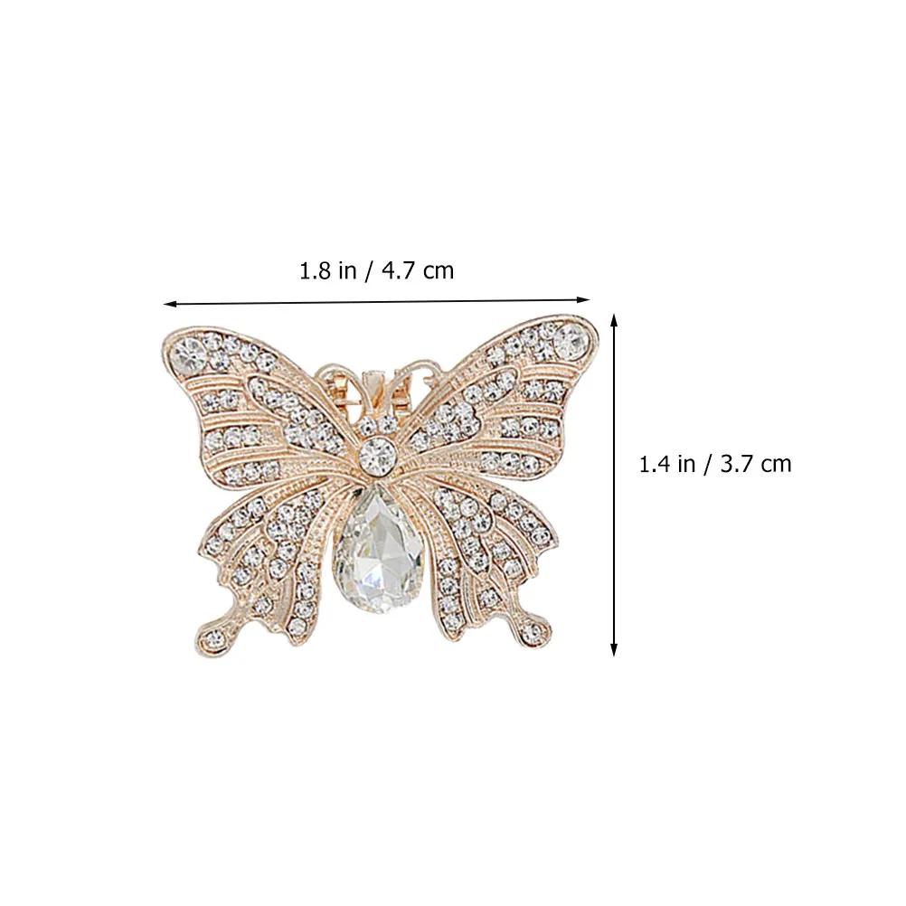 2Pcs Zinc Alloy Crystal Butterfly Shoe Flowers for Women – DIY Rhinestone Charm Clips for Wedding Sandals & High Heels