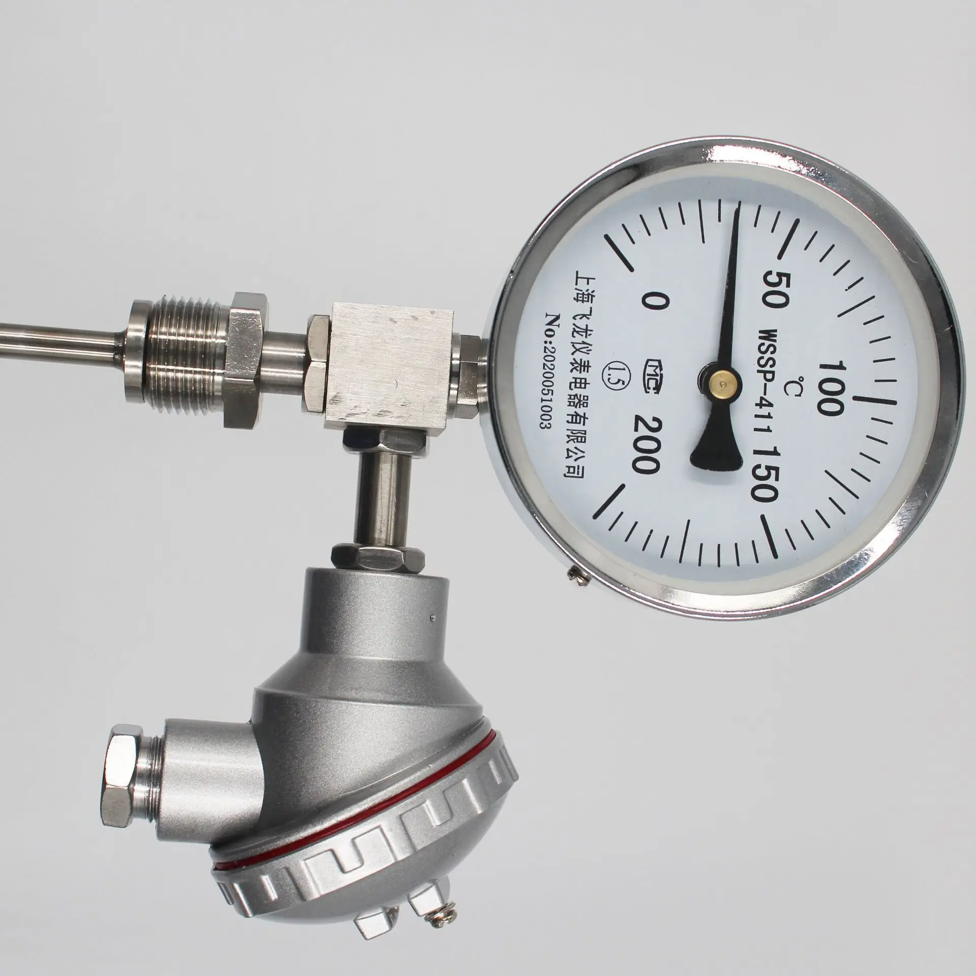 Industry Hot liquid Boiler Radial Direction WSS Waterproof Bimetallic Thermometer