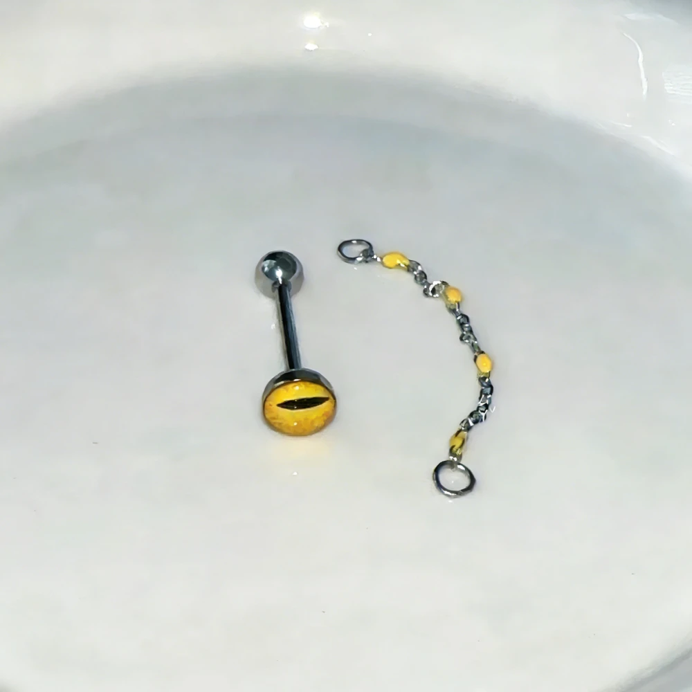 1Pc High Quality Trendy Unique - Yellow Body Jewelry บทวิจารณ์และราคา