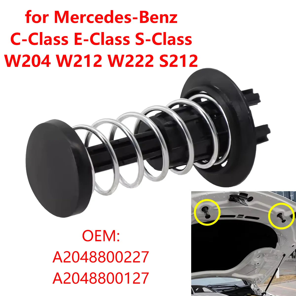 1Pc/2Pcs Car Front Engine Hood Spring Catch Safety Fastener Clip A2048800227 for Mercedes-Benz C-Class E-Class S-Class W204 W212
