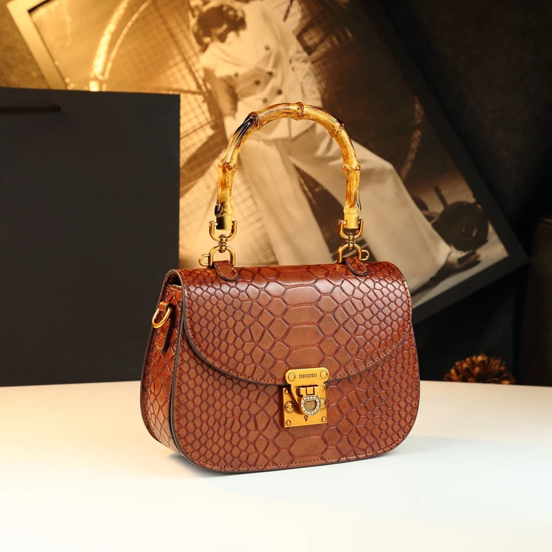 

2025 New BagsCrocodile Pattern Women Bag Crossbody Bag for Women 2025 New Bags All-Match Bamboo Handbag