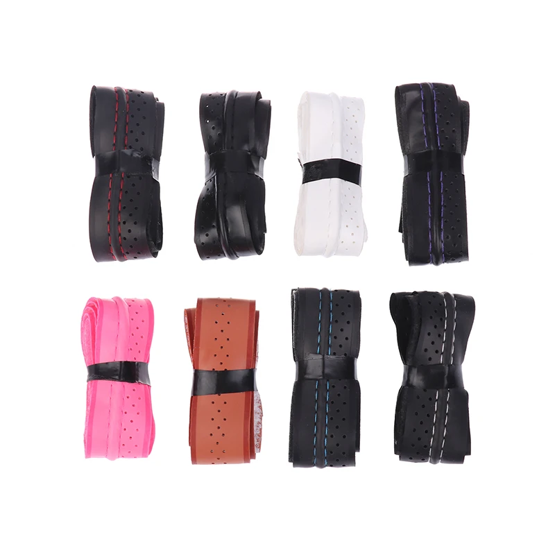 Tennis Racket Grip Tape 1M PU Leather Self-adhesive Anti-slip Sweatband Tennis Racket Grip Tape Protection Sleeve