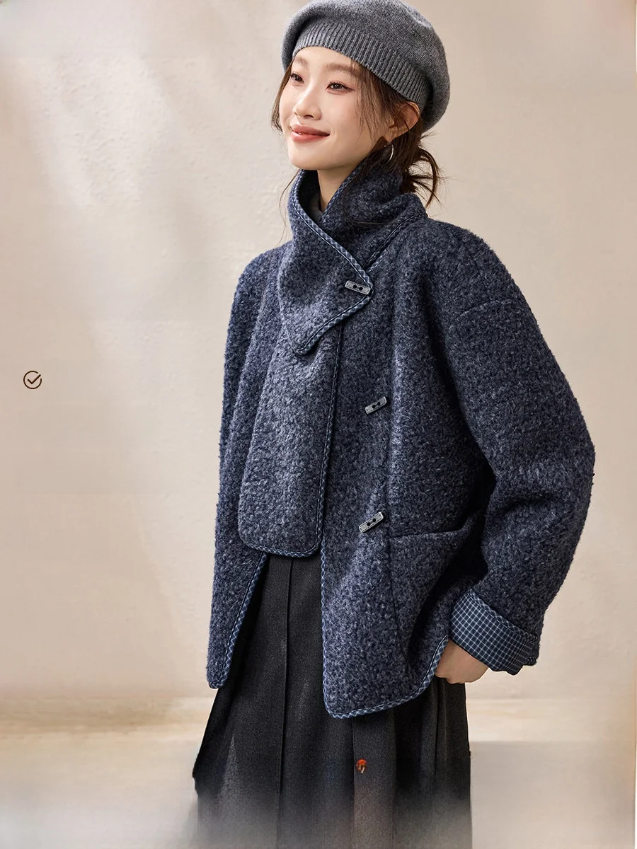 

Зимнее пальто Fce, круглое, в клетку, в стиле пэчворк, свободная женская верхняя одежда, мягкое, теплое, из полиэфирного волокна, для поездок на работу, M5DWAA00537