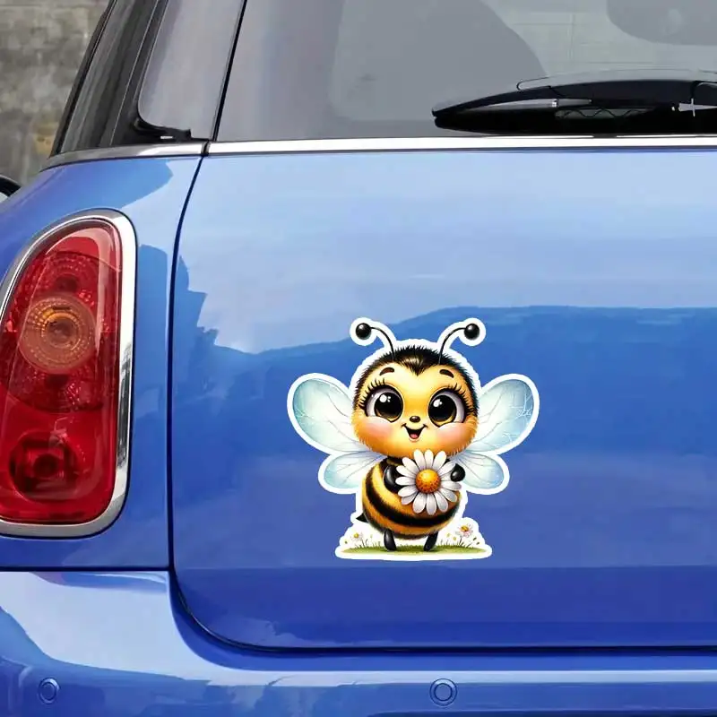 Cute Bee Car Stickers Waterproof Decals for Rear Window Bumper Children's Room Door & Window Decor HE117 6