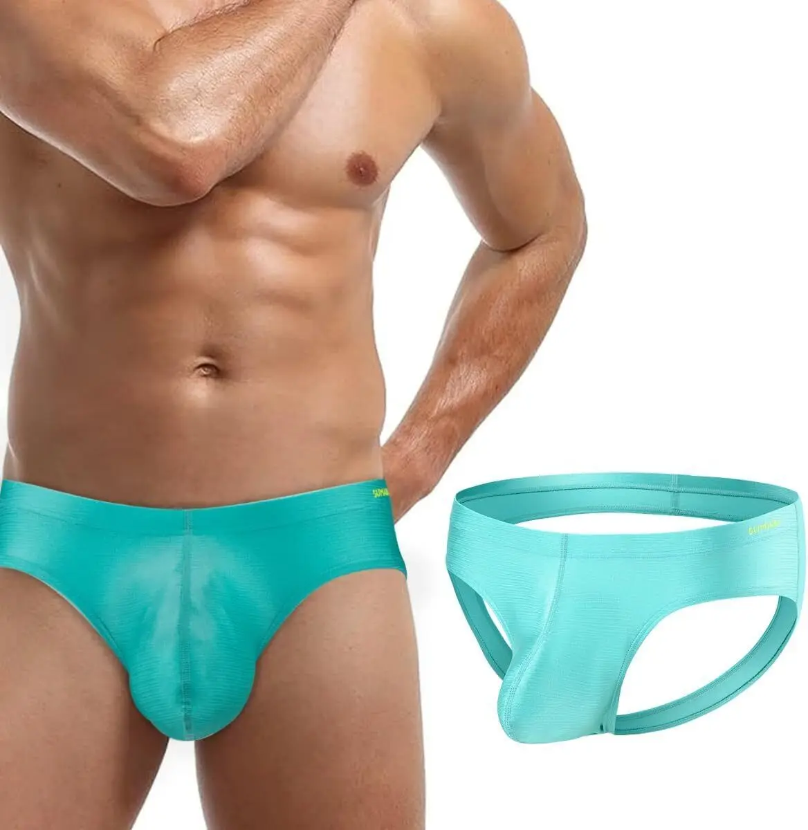 Zonbailon Men's Jockstrap Breath Underwear Bulge Pouch Ice Silk Underwear Low Rise Briefs For Men