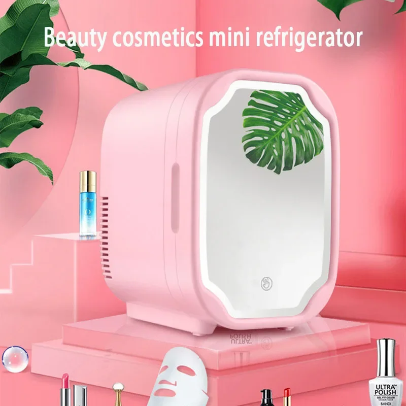 Beauty Cosmetics Small Refrigerator Mirror Light Fruit Beverage Facial Mask Dual-use Car And Home Office Dormitory Cold And Hot