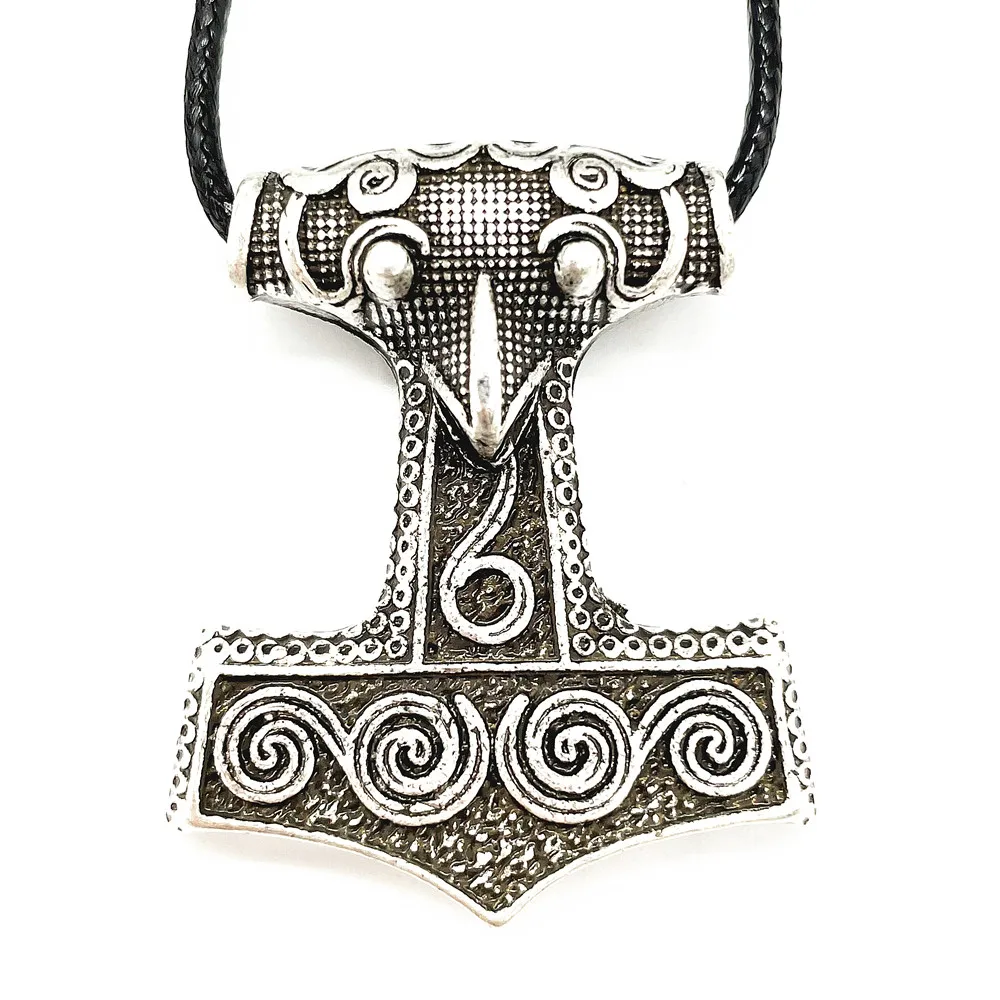 Thor Hammer Mjolnir Jewelry Odin Raven Amulet Talisman Viking Pendant Necklace