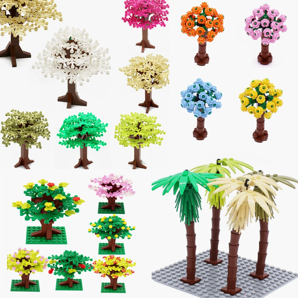 

City Trees Building Blocks MOC Coconut Tree Blocks Jungle Garden DIY Toys for Children Gifts Compatible Classic Bricks Kids Toys