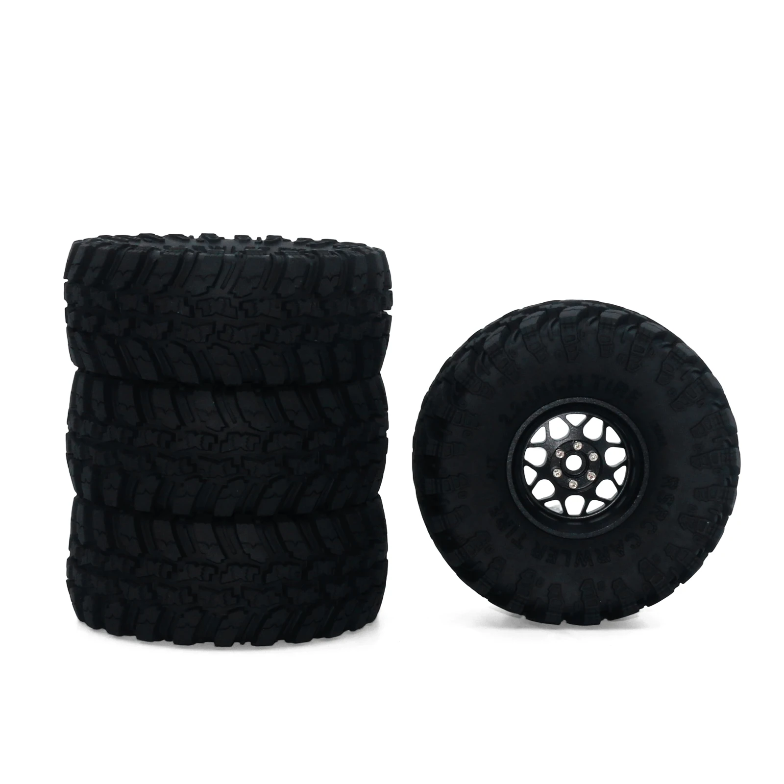 

4-Piece Set 2.2inch Metal Wheel Tire Kit - Climbing Tires Compatible with Crossrc Emo X3 Big Tiger, Easy Control 4083 Mustang, 1/8 Remote Control Car Upgrade Parts