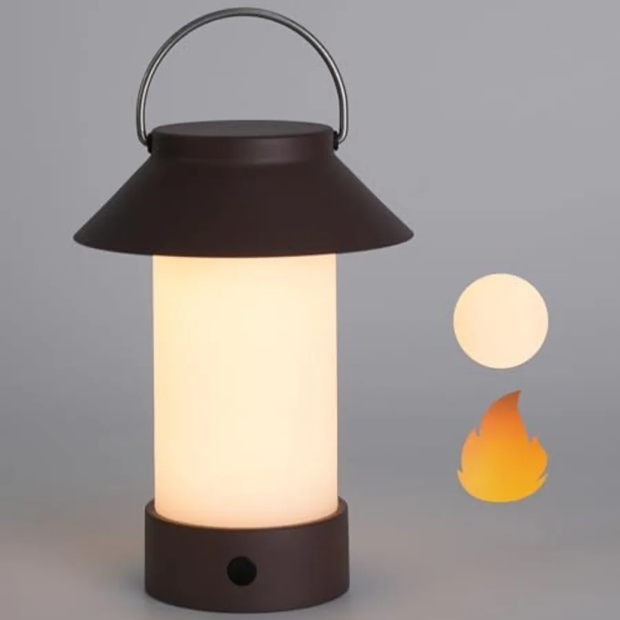 

Перезаряжаемый уличный фонарь, водонепроницаемый, с регулируемой яркостью, теплым и мерцающим пламенем, портативная беспроводная настольная лампа для патио/террасы