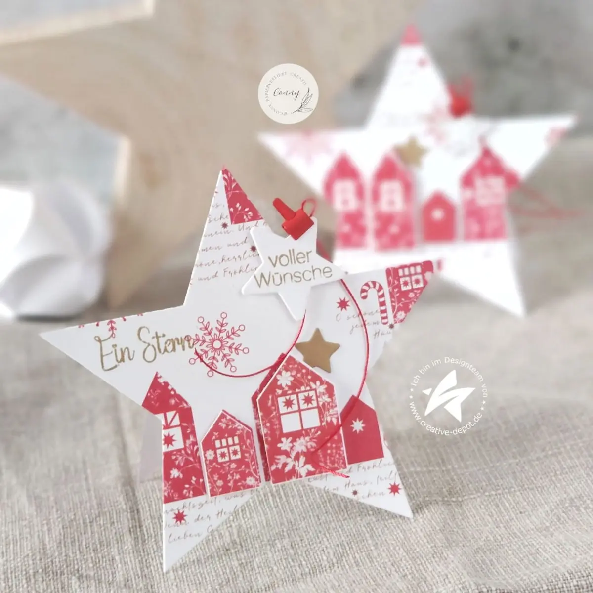 Christmas Tree Ornament Gabelbox Stadtvilla Bonbon Label Cutting Dies for New 2025 Scrapbooking Star-shaped Folding Card Craft