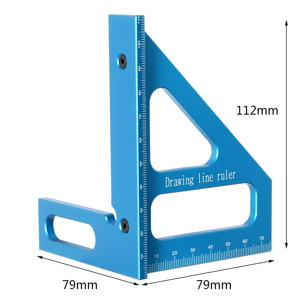 Woodworking Square Protractor Aluminum Alloy Miter Triangle Ruler High Precision Layout Measuring Tool for Engineer Carpent