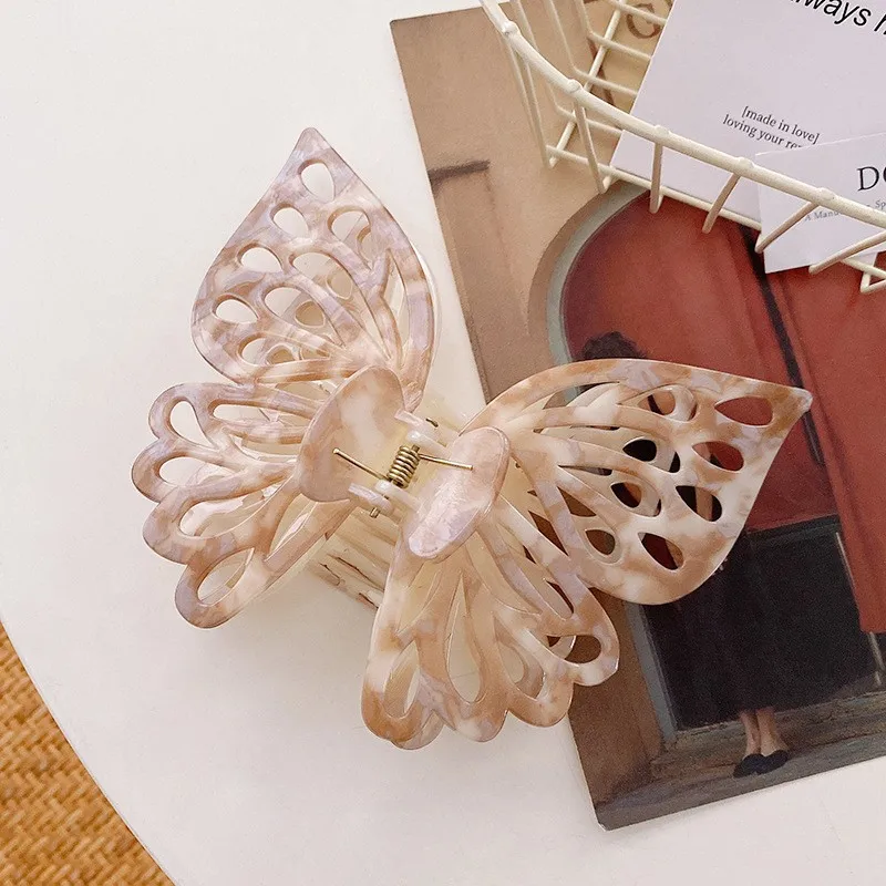 YHJ New Hollowed Out Butterfly Hair Claw Color Printing Hair Claw Clip Shark Catch accessori per capelli per donne ragazze