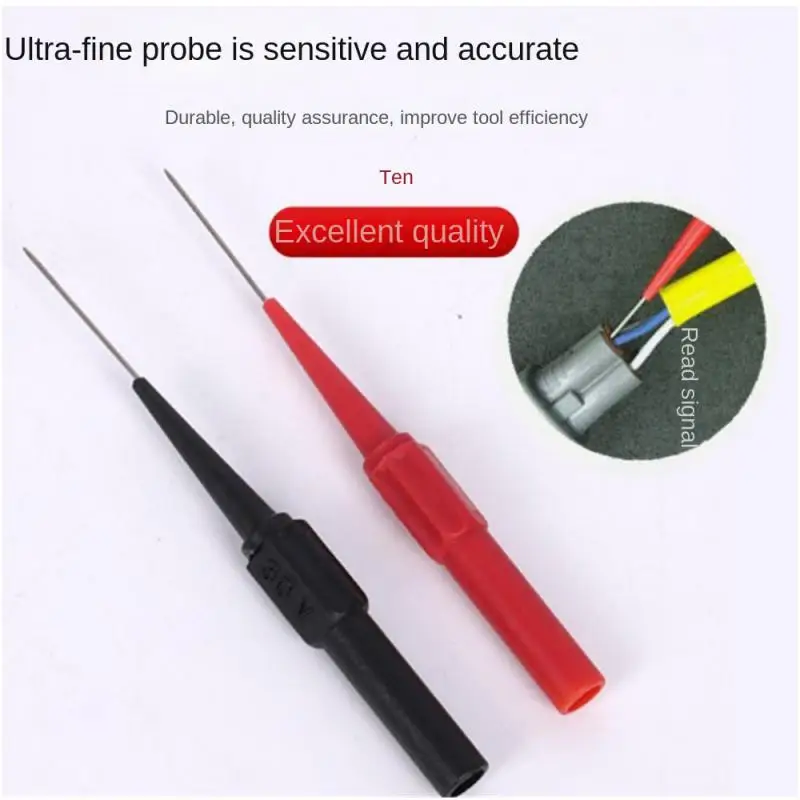 30V Car Tip Probes Diagnostic Tools Auto Multimeter Test Leads Extention Back Piercing Needle Tip Probes Mechanical Tools 0.7MM