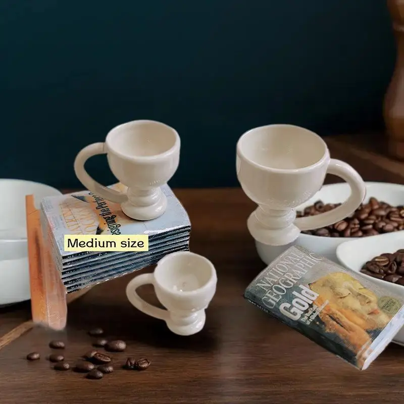 Set da 3 pezzi di modelli di tazze alte in miniatura, tazze da caffè per casa delle bambole, graziosi ornamenti giocattolo da cucina
