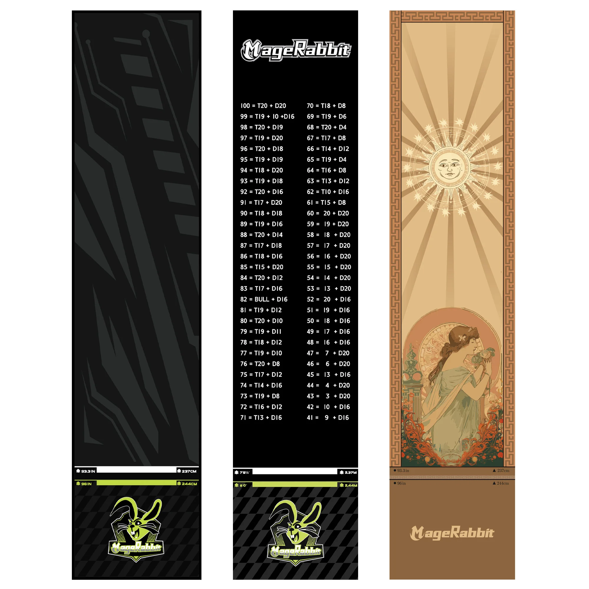 MageRabbit Dart Mat. Precise Throw Lines. Non - slip Carpet for Floor & Tip Protection. Essential for Pro & Amateurs!