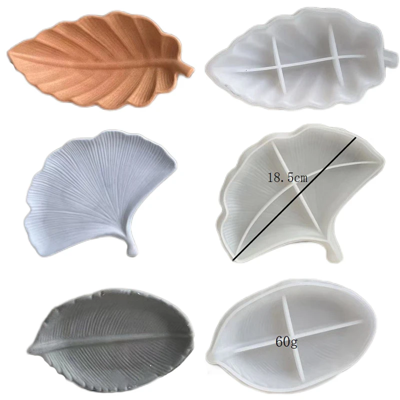 DIY Ginkgo Leaves Maple Leaf Silicone Molds Handmade Leaf Ashtray Tray Dish Mirror Plaster Resin Mould Jewelry Storage Moulds