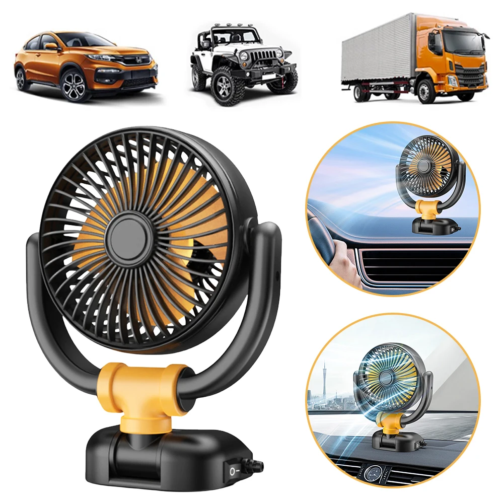 

5V/12V/24V Air Circulator Fan 360 Rotation Car Dashboard Small Fan Low Noise Portable Automobile Air Cooler for Auto SUV Summer