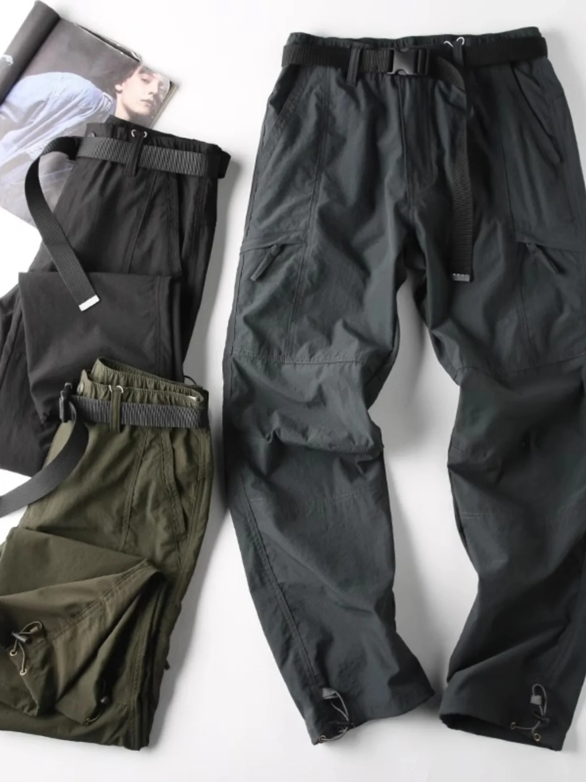 

Outdoor Waterproof Work Trousers Summer Faion Street Brand Straight Nine Mountain Climbing Pants Youth Casual Faionable