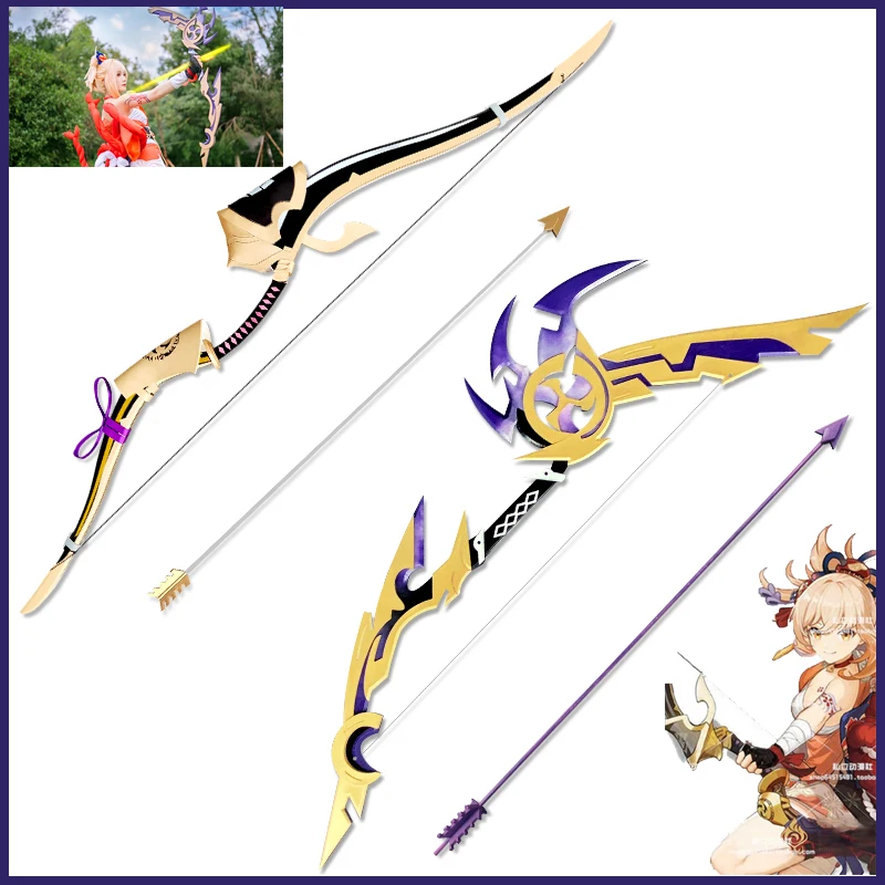 Game Genshin Impact Naganohara Yoimiya Cosplay Weapon Thundering Pulse Bow and Arrow Demon-breaking Bow Tartaglia Weapon Props