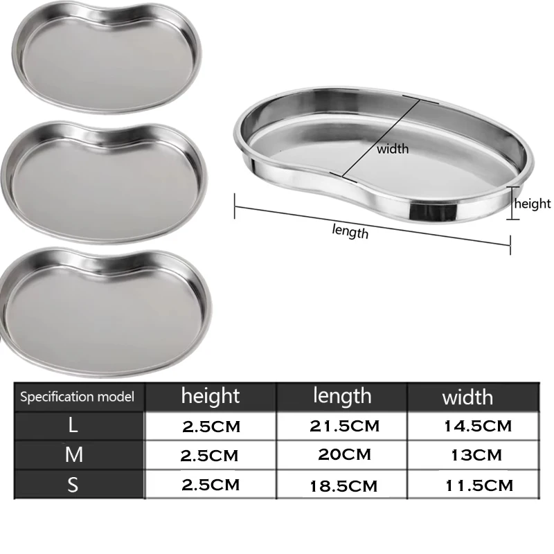 Dental Medical Curved Tray Stainless Steel Surgical Kidney Bowldental Lab Instrument Dental Tools S/m/l Size