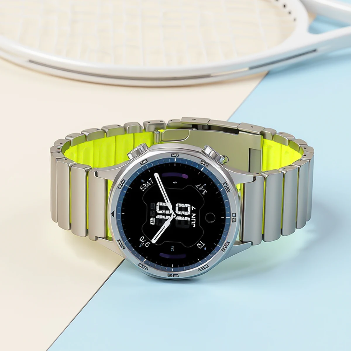 22mm Titanium Band for Huawei Watch GT6Pro/GT6 GT5 GT4 46mm Ultimate Metal Rubber Band for Amazfit Watch Balance Active Bracelet