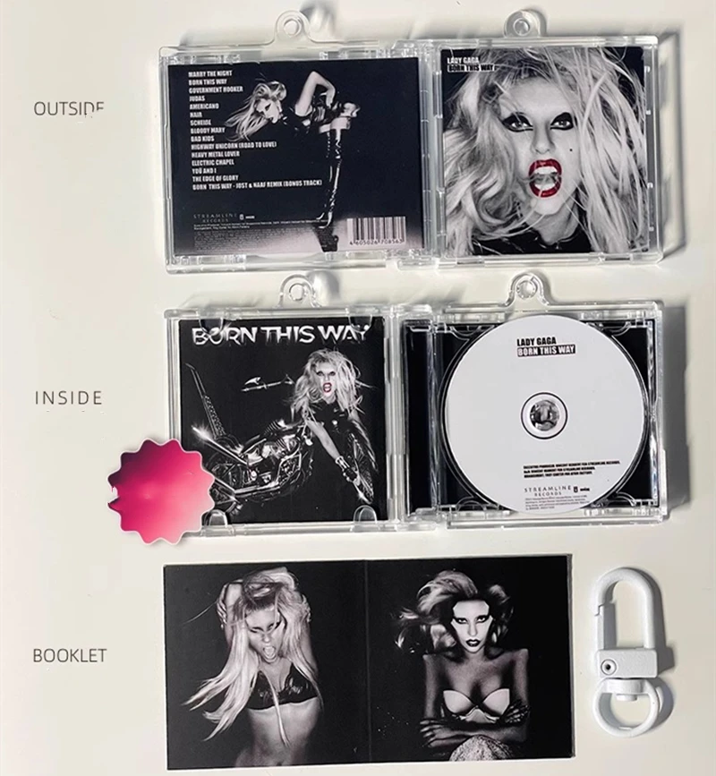 Lady Gaga Chromatica MINI Music CD Play Songs ARTPOP Album Joanne Key ring The Fame Cosplay Necklace Acrylic Pendant Accessories