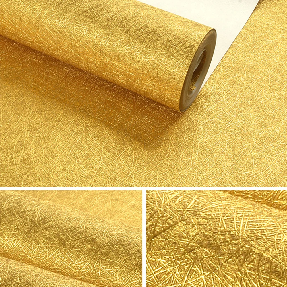 

Блестящие золотые матовые обои для дома, отеля, потолка, КТВ, счетчика, обои из золотой фольги