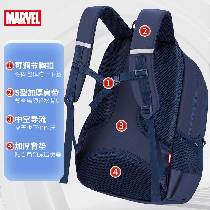 Disney New School Bags For Boys Grade 3-6 Primary Student Shoulder Orthopedic Backpack Spider Man Captain America Mochilas