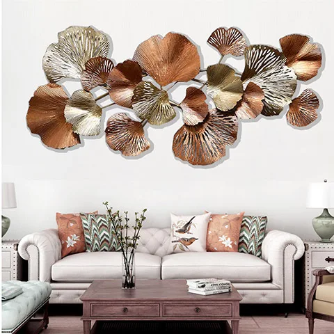 

European Home Living Room Back Wall Stereo Wall Decoration Creative Old Ginkgo Leaf Wall Decoration Decorative Wall Decoration