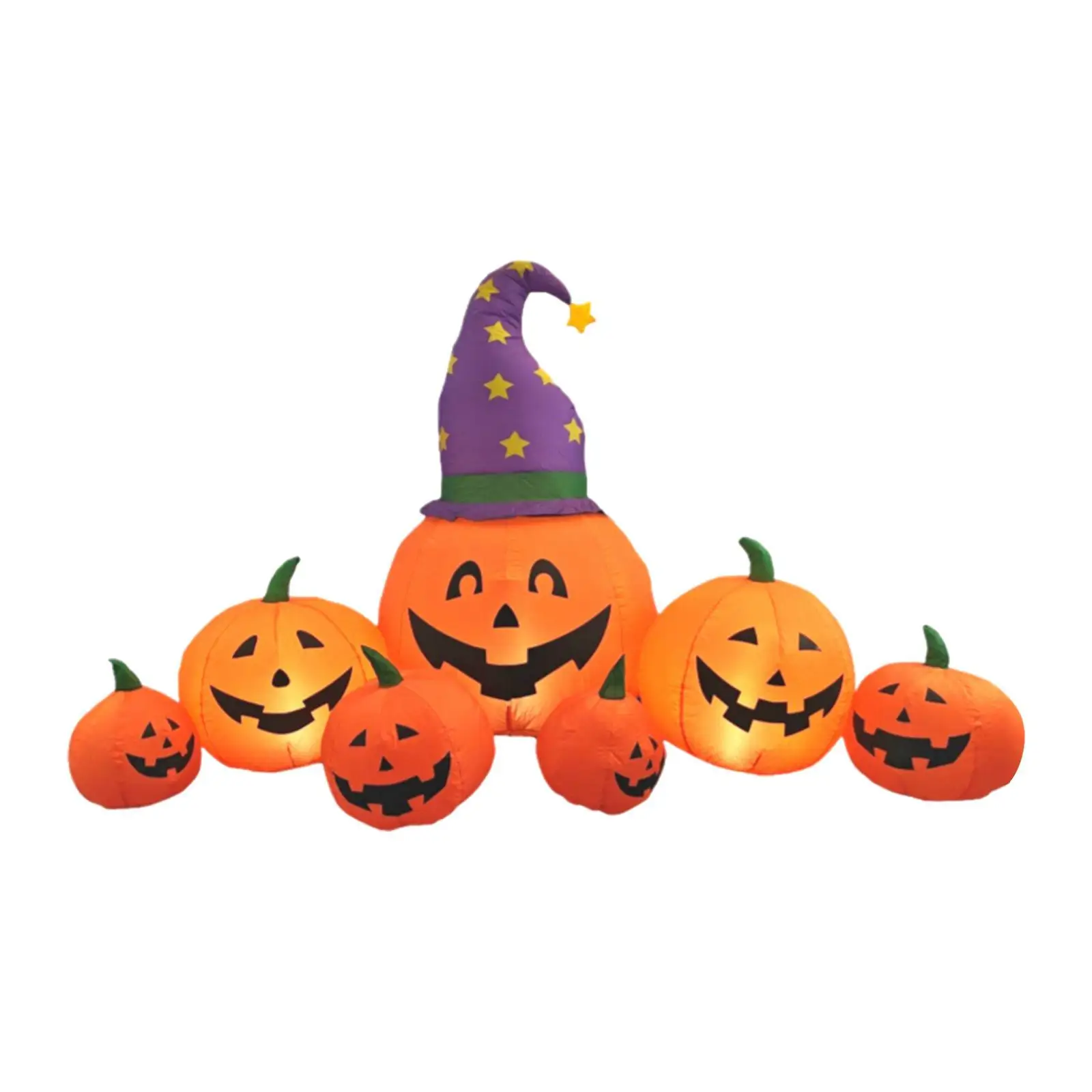 Halloween Inflatable Pumpkins Decoration with LED Lights for Backyard Porch