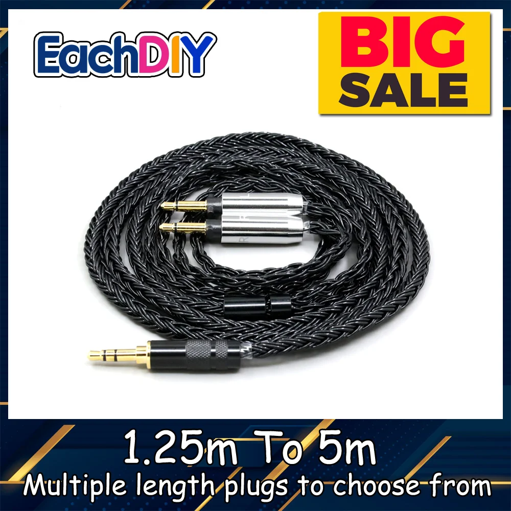 

16 Core Black Braided Earphone Cable For Final Audio SONOROUS IV VI VIII X D8000 Design Pando Hope vi 1:1 LN009007