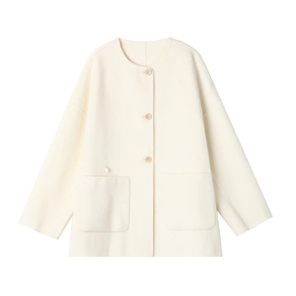 新入荷 レディース 100%ピュアウール ダブルフェイス ウールコート 女性用 2025年冬 シックなデザイン バッグ付き 高級アウター