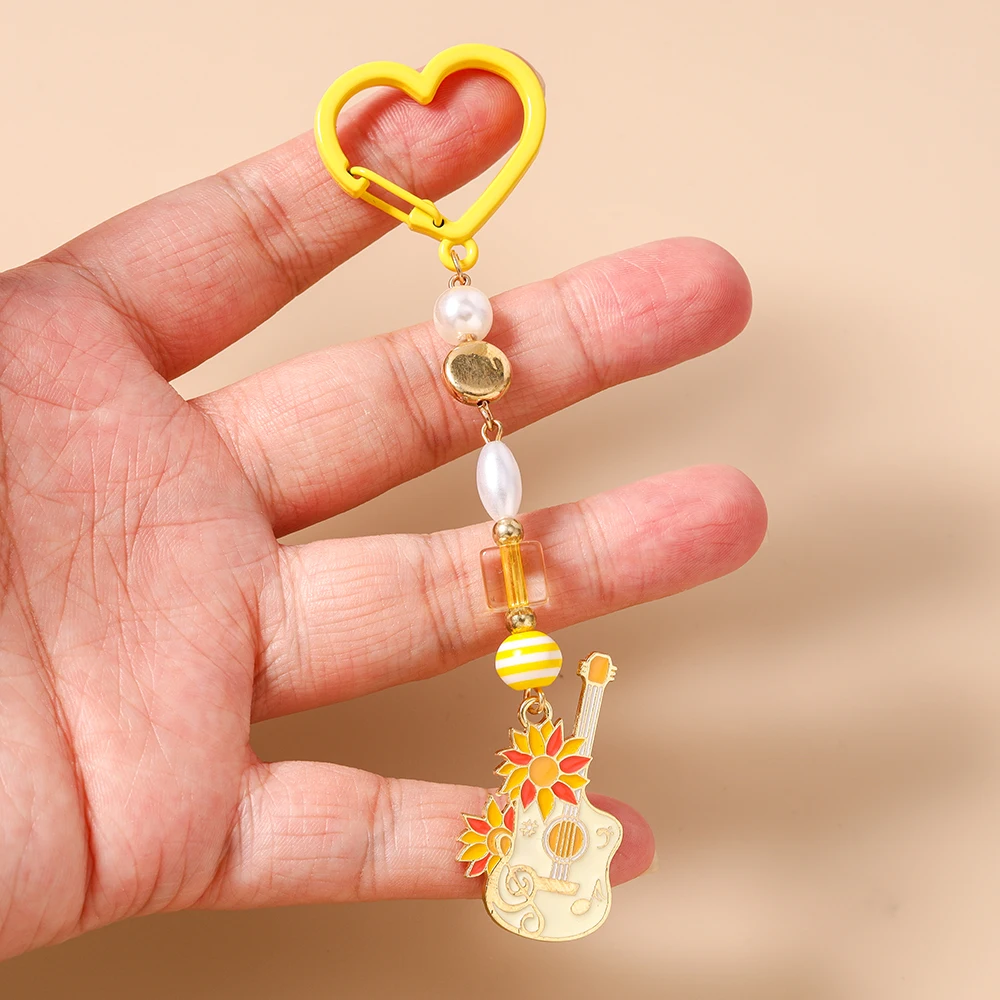 Neuer Musikinstrument-Schlüsselanhänger Violine Schlüsselring Anhänger für Frauen Mädchen Handtaschen-Deko DIY Handgemachter Schlüsselanhänger Geschenke – Detail 10