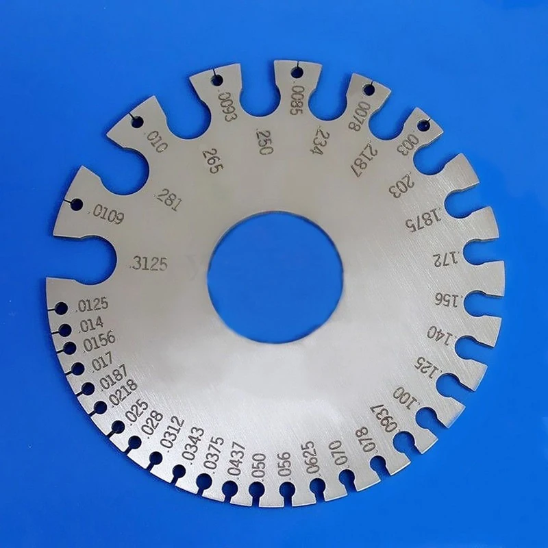 Stainless Steel Round AWG SWG Wire Thickness Ruler Gauge Diameter Tool Measuring Tool Metal Machinist Plate Ruler