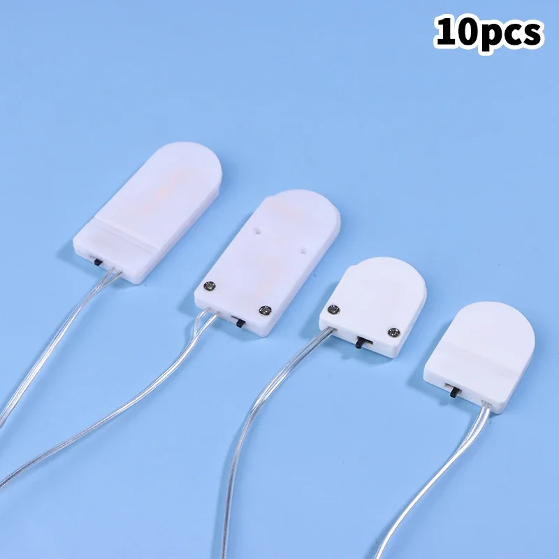 10Pcs Battery Holder Coin Cell Holder 1 X 3V/2 X 3V CR2032 LIR2032 Battery Holder Button Battery Holder With Line On Off Switch