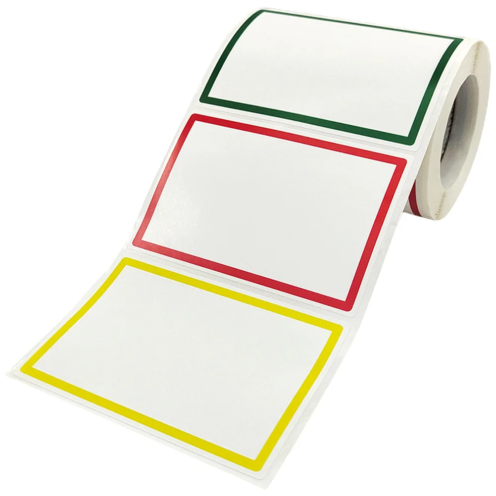 1 롤 이름표 스티커 교실용 쓰기 가능한 접착 라벨 가정 조직 분류 컬러 이름표 데칼
