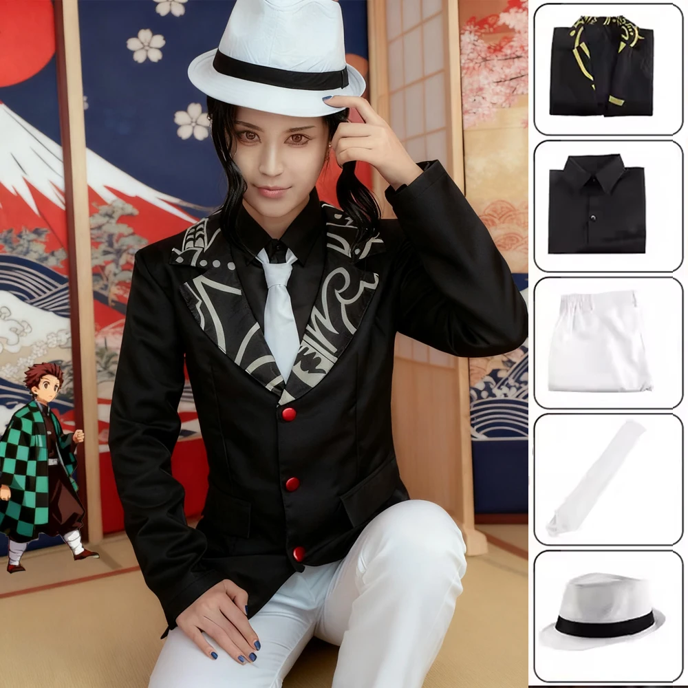 

Anime Cosplay Demon King Dark Outfit Set Black Gothic Coat Uniform for Adult Ghostly Dark Style Stage Show Comic Con Supplies