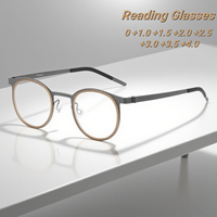 Retro High-definition Metal Round Frame Women's Reading Glasses Ultra Light Neutral High-quality Anti Blue Light Glasses