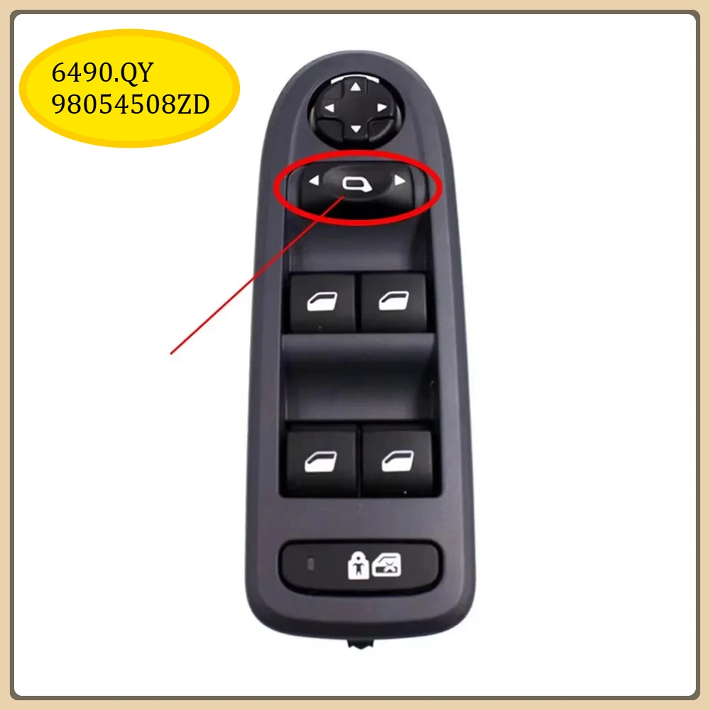 

6490.QY 98054508ZD 98053439 Автоматический главный переключатель окна для Peugeot 308 508 Citroen C5 2007-2013, кнопка электропитания