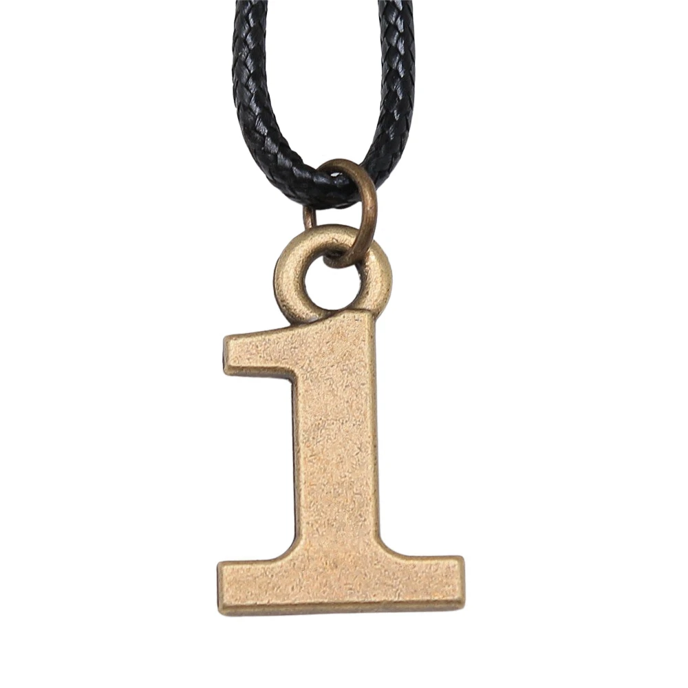 Chain Necklace Graduation Necklace Leather Chain 45Cm Christmas Necklace Number Tags