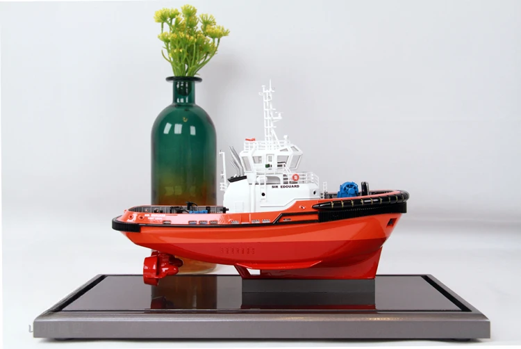New 1/150 Tugboat Model Finished Boat Model Gift Exquisite Home Furnishings Ocean-going Work Boat Simulation Static Model