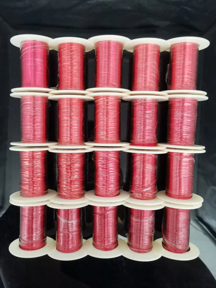 100g/roll Red Magnet Wire 0.05 0.06 0.1 0.2 0.31 0.4 0.5 0.6 0.7 0.8 1.2mm Enameled Copper Wire Magnetic Coil Winding QA-1-155