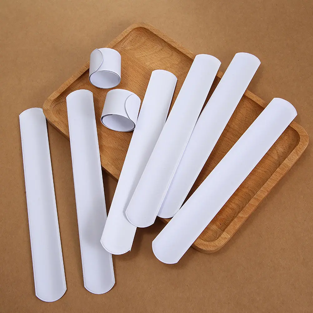 30Pcs DIY White Slap Bracelets Blank Wristbands Graffiti Snap Bands Party Favors for Birthday Parties Blank Slap Bracelets