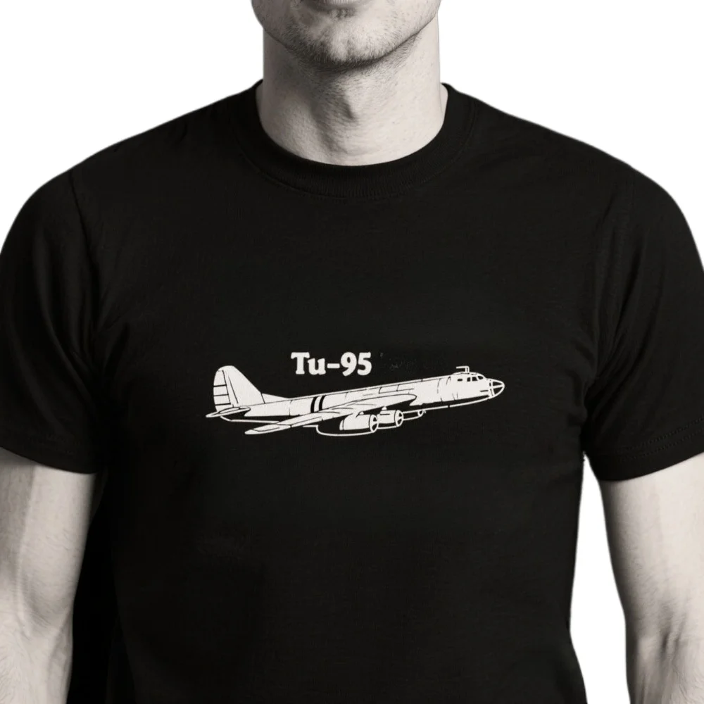 

Russia Tu-95 Bear, Soviet Union Bomber Airplane Men's T Shirt Short Sleeve Casual 100% Cotton Men T Shirt