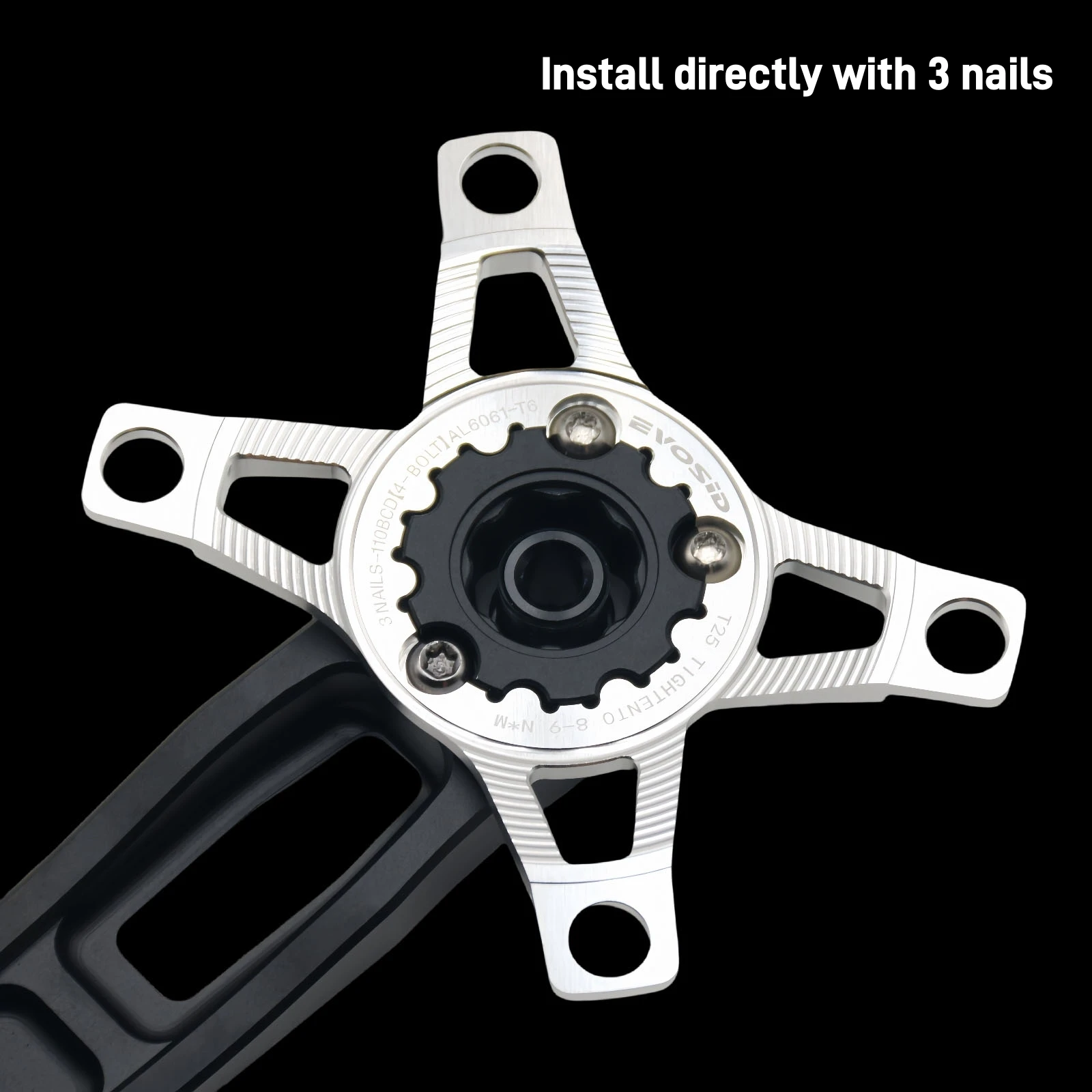 Rennrad Kettenblatt Adapter 3 Schrauben Für SRAM Spider Zu 110BCD Für SRAM Direkt Montieren Zu 110bcd Konverter 4 Krallen 110BCD MTB Fahrrad – Detail 4