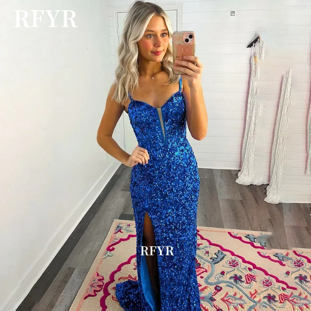 

RFYR Mermaid Evening Dress Sequined Prom Dress Formal Occasion Dress Celebrity Gala Dress مناسبة رسمية Customized