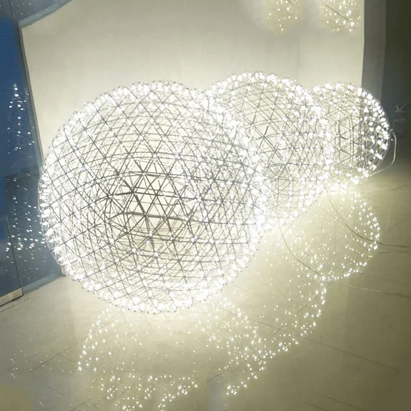 Modern Brief Loft Spark Ball LED Lights Chandelier Fixture Firework  Stainless Steel Pendant Lamp Home Deco Lighting 110-240