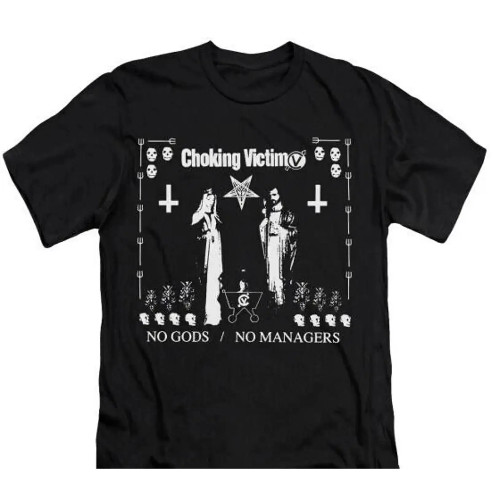 Choking Victim T Shirt Band Merch Music Indie Rock Punk Gothic  vintage Washed Top For Everyday Wear Versatile fashion
